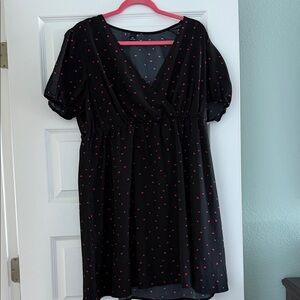 4/$20 Elegant Black and Red Heart Polka Dot Dress